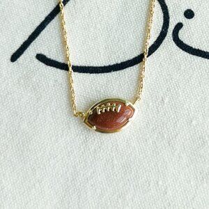 Alicia Bonnie Necklace - Football - Orange Gold Sandstone Gold